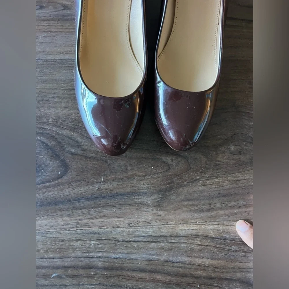 J. Crew Sylvia Nude Patent Leather Wedges Nude Size 6